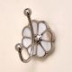 Double End Mother of Pearl Silver Brass Wall Hook